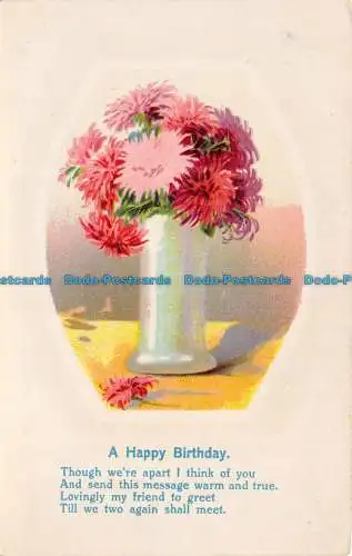 R131876 Grüße. Alles Gute zum Geburtstag. Blumen in Vasen. Philco