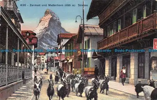 R130803 Zermatt und Matterhorn 4505m Straße. Nr. 836