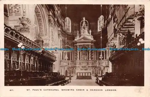 R131981 St. Pauls Kathedrale mit Chor und Reredos. London. Kingsway. RP