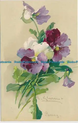 R624073 Blumen. Stiefmütterchen. Malerei. S. Hildesheimer. Nein. 5255