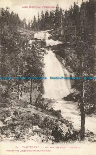 R624288 Die hohen Pyrenäen. 10. Kauterets. Wasserfall der Spanischen Brücke. Labouche F