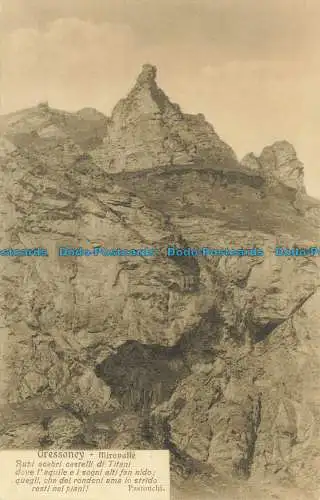 R624510 Gressoney. Miravalle. Scharfe Felsen Titanenburgen. Pastonchi. Repr. r