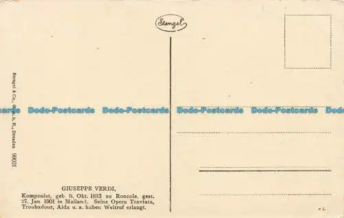 R624817 Giuseppe Verdi. Komponist. Stengel. 99031. Dresden