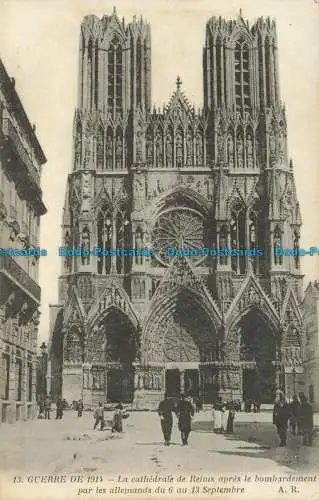 R625709 13. Krieg von 1914. Der Dom von Reims nach der Bombardierung durch die