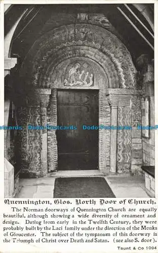 R625747 Quennington. Glos. Nordtür der Kirche. Spott. Norman Doorways. Verhöhnt