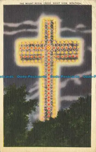 R626853 Montreal. Das Mount Royal Cross. Nachtsicht