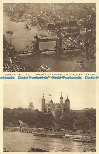 R625043 Serie A. Nein. 47. Tower of London aus Luft und Erde. Luftfoto. Aerofil