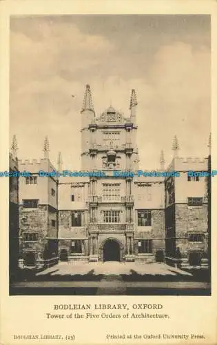 R626959 Oxford. Bodleian Library. Turm der fünf architektonischen Orden. Oxfo