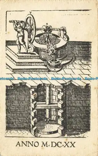 R625253 Mechanismus in einem Gebäude. Bj. M DC XX