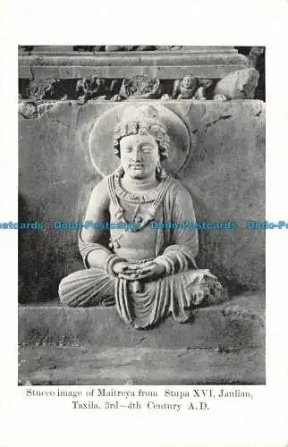 R626073 Stuckbild von Maitreya aus Stupa XVI. Jaulian. Taxila