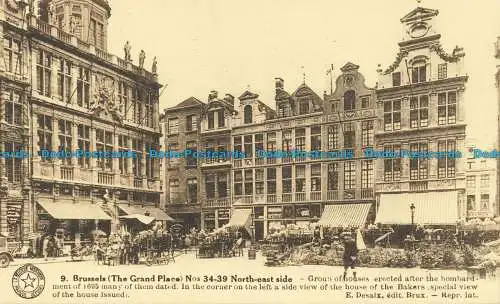 R627814 Brüssel. Der Grand Place. Nordostseite. Das historische Belgien. Marke