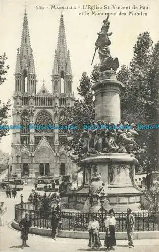 R627168 Marseille. Die Paulskirche St. Vinzenz und das Mobildenkmal