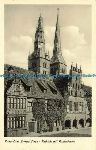 R626283 Hansestadt Lemgo Lippe. Rathaus mit Nicolaikirche. Schoning