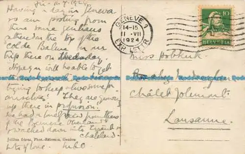 R625505 J.J. 5993. Chamonix. LEglise und Brevent. Jullien Brüder. 1924