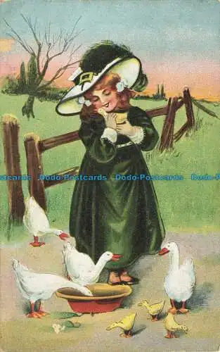 R627330 Frau mit Enten. Serie. K. 9