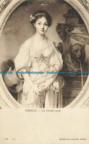 R625516 Greuze. La Krug gebrochen. 12. LL. Louvre Museum. Paris. Der Zerbrechen