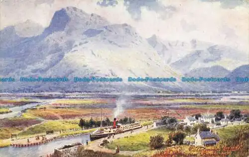 R627426 Ben Nevis aus Banavie. Kaledonischer Kanal. Bonnie Scotland. Tuck. Öle