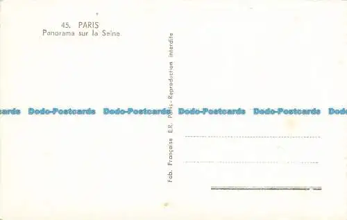 R626400 Paris. Panorama auf die Seine. E.R