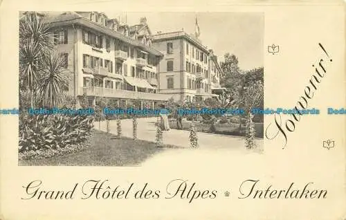 R627460 Souvenir. Grand Hotel des Alpes. Interlaken