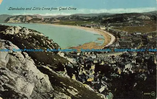 R628166 Llandudno und Little Orme von Great Orme. Valentine Serie