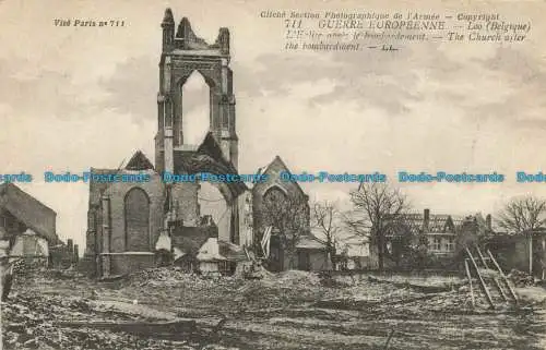 R627507 Europäischer Krieg. Die Kirche nach dem Bombenanschlag. LL. 711. Abschnitt Ph