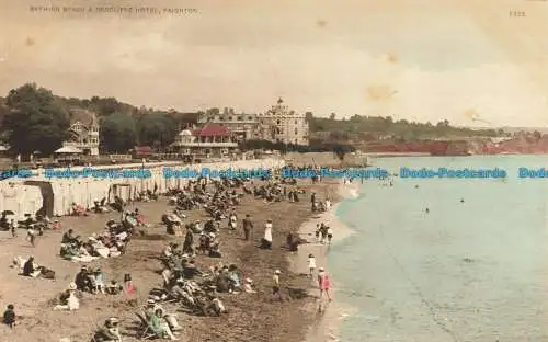 R628983 Paignton. Badestrand und Redcliffe Hotel