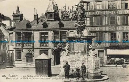 R628369 Rouen. Denkmal der Magd von Orléans und Hotel Bourgtheroulde. LL. 292