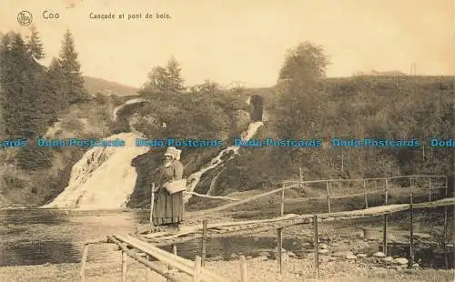 R627761 Coo. Wasserfall und Holzbrücke. Ern. Nels Thill. Serie Coo. Nr. 12