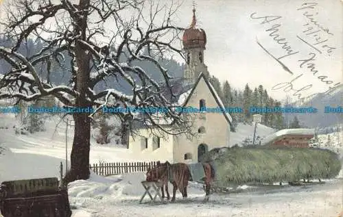 R629171 Dorf im Winter. Photochromie. N. und D