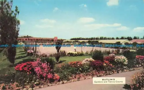 R628543 Butlin. Gärten und Tennisplätze. RP. 1964