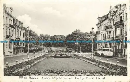 R629302 Ostende. Avenue Leopold mit Blick auf die blühende Uhr. Albert. A. Dohmen