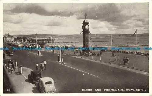 R628774 Weymouth. Uhr und Promenade