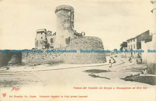 R629905 Nepi. Blick auf das Schloss Borgia in Mezzogiorno und Orti Sill. Dr. Tre