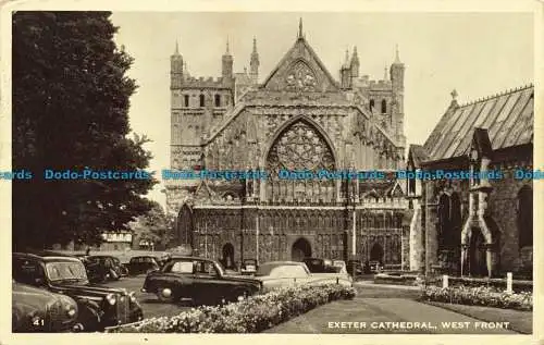 R630713 Kathedrale von Exeter. Westfront. 1954