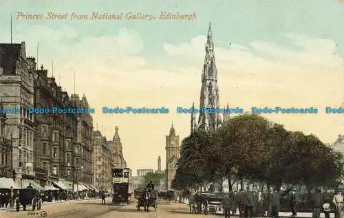 R630446 Edinburgh. Princes Street aus der National Gallery. Valentine Serie