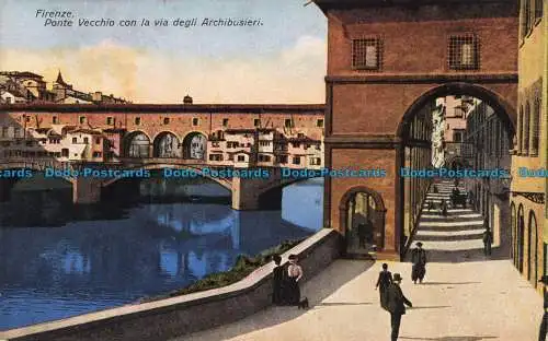 R630946 Florenz. Alte Brücke mit der Via Degli Archibusieri. U.M.F