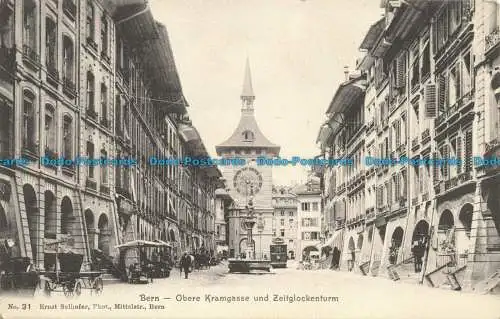 R631039 Bern. Obere Kramgasse und Zeitglockenturm. Ernst Selhofer. Nein. 31