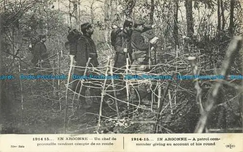 R630621 In Argonne. Ein Patrouillenkommandant berichtet über seine Runde. E. Le Del