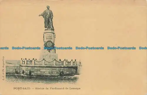 R631623 Port gesagt. Statue von Ferdinand de Lesseps. L.J