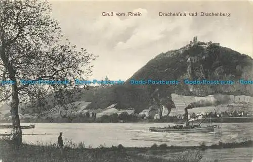 R631504 Gruss Vom Rhein. Drachenfels und Drachenburg