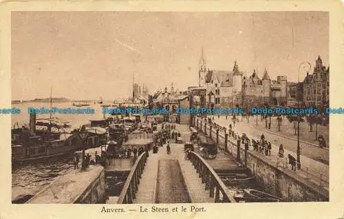 R631768 Antwerpen. Der Steen und der Hafen