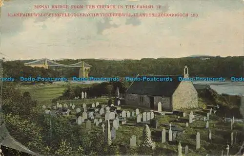 R631834 Menai-Brücke aus der Kirche in der Pfarrei Llanfair. W.A. und S.Gro