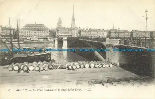 R632036 Rouen. Die Boildieu-Brücke und der Quai Saint Sever. LL. 28