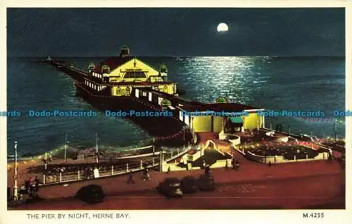 R632063 Herne Bay. Der Pier bei Nacht. Valentinstag. Valchrom. 1230. V. Stil