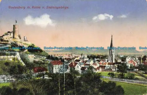 R632783 Godesberg m. Ruine u. Siebengebirge. Ottmar Zieher