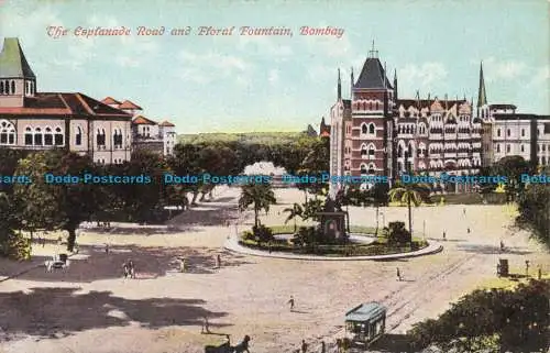 R632966 Bombay. Die Esplanade Road und der Blumenbrunnen