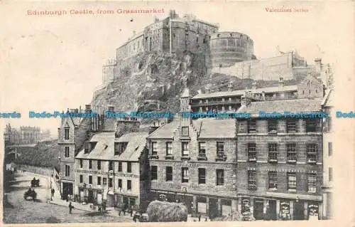 R132042 Edinburgh Castle vom Grasmarkt. Valentinstag. 1908