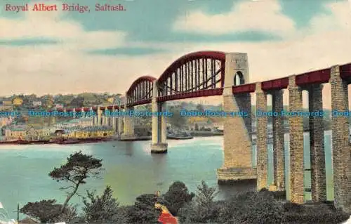 R132127 Royal Albert Bridge. Saltash. E.S. London. 1908