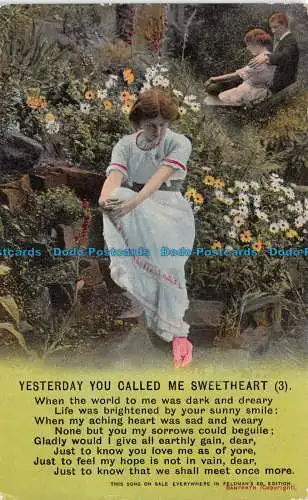 R132528 Yesterday You Called Me Sweetheart. Bamforth