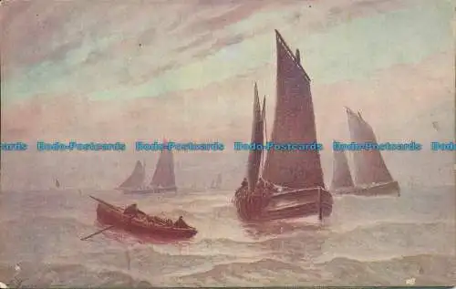 R132332 Panel-Grußkarte. Segelboote